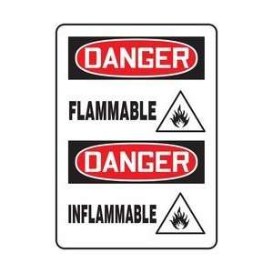  DANGER FLAMMABLE (BILINGUAL FRENCH) Sign   14 x 10 .040 