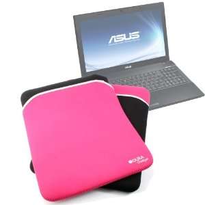  Durable Black & Pink Reversible Neoprene Laptop Case For 