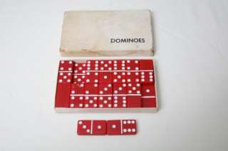 Vintage DOMINOES STANDARD SIZE, BRIGHT RED BAKELITE  