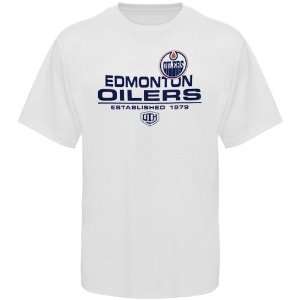  Old Time Hockey Edmonton Oilers White Zeno T shirt Sports 