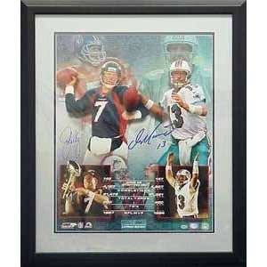  Elway & Marino Autographed Lithograph