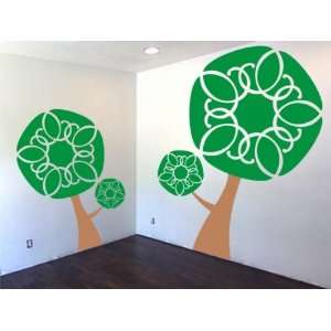  TWO Beautiful Trees Vinyl Decal Sticker Wall Nature Nice 