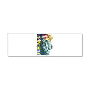 42 x 14 Wall Vinyl Sticker USMC US Marine Corps Soldier with US Flag 