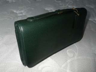 COACH MADISON VINTAGE RETRO HUNTER GREEN LEATHER BABY BRIEF CLUTCH 