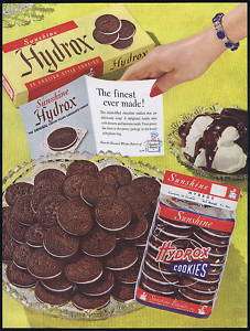 1949 Sunshine Biscuits Inc Hydrox Cookie Print Ad  
