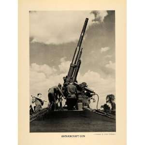 1940 Print Anti Aircraft Gun Army Military Weapon WW2 