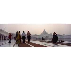 Tourists at a Temple, Golden Temple, Amritsar, Punjab, India Premium 