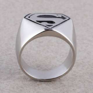   12 Fashion Superman Mens Hero S Sign Stainless Steel Ring Free Ship