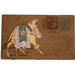  Ancient Post Card Indian Miniature Painting Royal Camel 