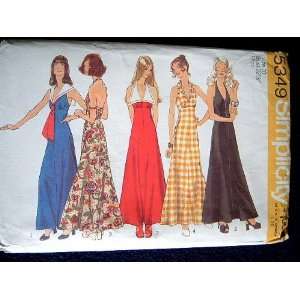  SIMPLICITY VINTAGE SEWING PATTERN 5349 MISSES HALTER DRESS 