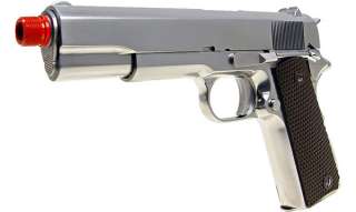 WE 1911 Silver Chrome Gas Blowback Airsoft Pistol