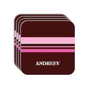 Personal Name Gift   ANDREEV Set of 4 Mini Mousepad Coasters (pink 