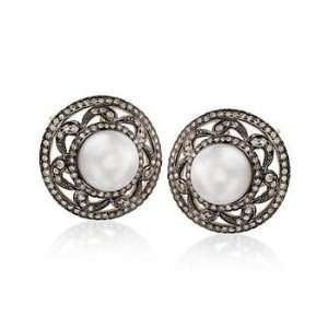  South Sea Pearl and 1.55 ct. t.w. Natural Diamond Earrings 