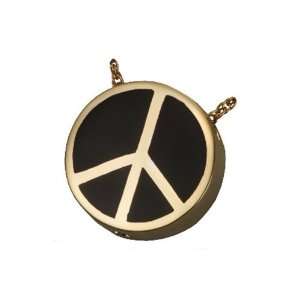  Peace Sign Cremation Jewelry in 14k Gold Plating Jewelry