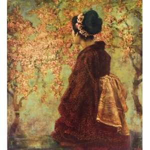 Jill OFlannery 33W by 37H  Cherry Blossoms CANVAS Edge #4 1 1/4 