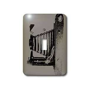   Vintage classical camera on grey background   Light Switch Covers