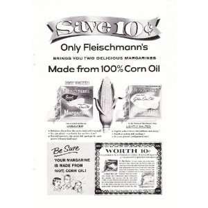  1961 Ad Fleischmanns Corn Oil Margarine Original Vintage 