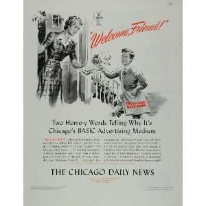   Ad Chicago Daily News Newspaper Delivery Boy   Original Print Ad Home