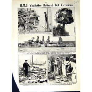  World War 1917 18 Ship Vindictive Dover Zeebrugge