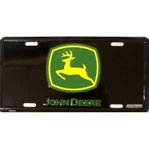  LP   1145 John Deere Logo on Black License Plate   X0173 