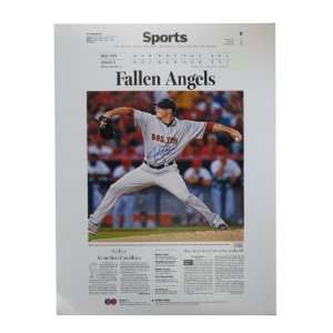 Autographed Jon Lester Globe Print Unframed Fallen Angel. MLB 