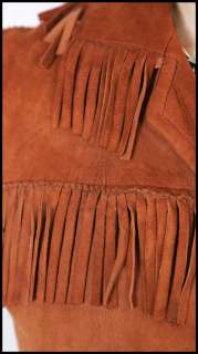 vtg 50s cropped WESTERN SUEDE b bar t FRINGE COAT s leather cowgirl 