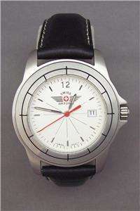 Mens SWISS Air Force Black Leather Strap Watch  