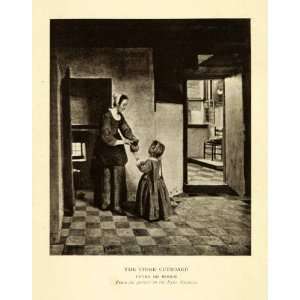  1906 Print Pieter Hooch Woman Child Pantry Domestic Daily Life 