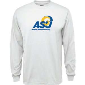 Angelo State Rams White Youth Logo Long Sleeve T Shirt
