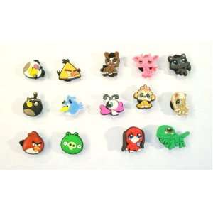  Funny Animals Pets Shoe Charms 8 pc Set and Angry Birds 6 