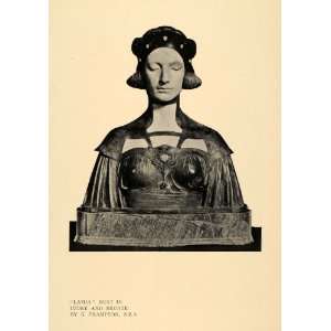  1900 Print George Frampton Sculptor Lamia Ivory Bust 
