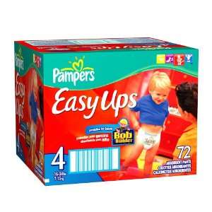  Pampers Easy Ups Absorbent Pants for Boys, Size 4, 72 