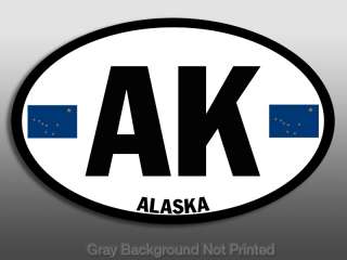 Oval AK Alaska Sticker  stickers state flag flags palin  