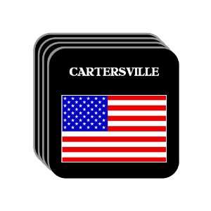 US Flag   Cartersville, Georgia (GA) Set of 4 Mini Mousepad Coasters