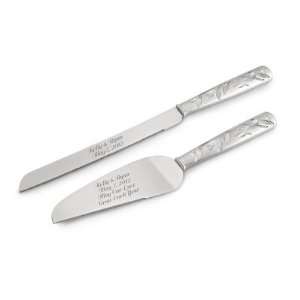   Personalized Leaves And Vines Cake Server Set Gift