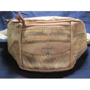   Fanny Pack with Old World Map Design, Canvas Strap