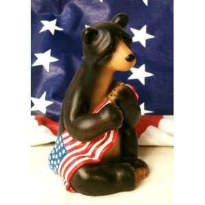  Quarry Critters Brown Bear W/ American Flag Sports 