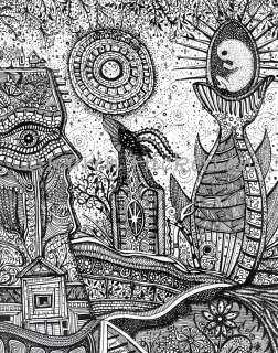   complex bizarre imagery intricate works of a southern visionary artist