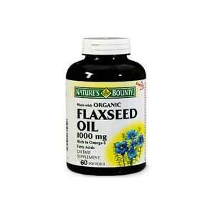  Flaxseed Oil, 1000mg, Organic, Softgels, by NBY   60 