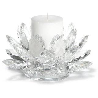 Godinger Lotus Pillar Holder w/ Candle