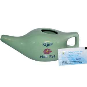  Ceramic Neti Pot with 20 Saline Solution Packets, 2.5 g 