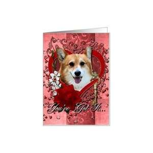  Valentines Day   Key to My Heart   Corgi Card Health 