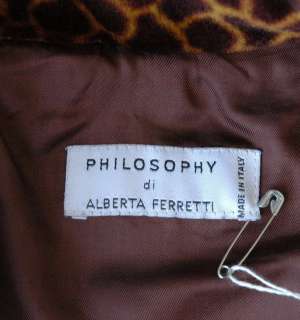 PHILOSOPHY DI ALBERTA FERRETTI Faux Fur Coat Jacket 6  