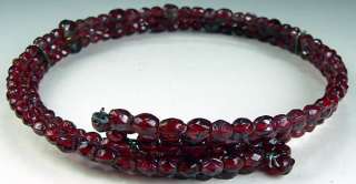 Vintage Garnet Red Wrap Around Choker Necklace, Genuine Gemstones 