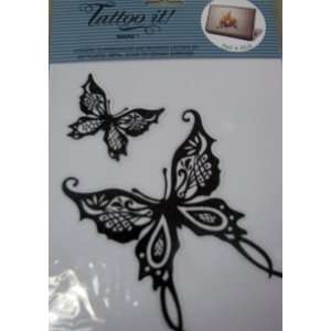  Tattoo It ER13883 Black Glitter Butterfly Stickers 