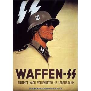  WWII RECRUITING. German World War II poster, 1941, for the Waffen 