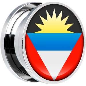    18mm Stainless Steel Antigua And Barbuda Flag Saddle Plug Jewelry