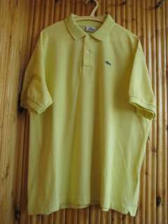 Mens Lacoste Yellow Casual Cotton Short Sleeve Polo Shirt Size 8 XXL 