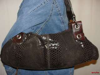 BFS12~PICTRO ALESSANDRO Designer Brown Snakeskin Style Leather Handbag 