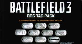 BATTLEFIELD 3 CODE DLC DOG TAG PACK PS3   10 EXTRA ERKENNUNGSMARKEN 